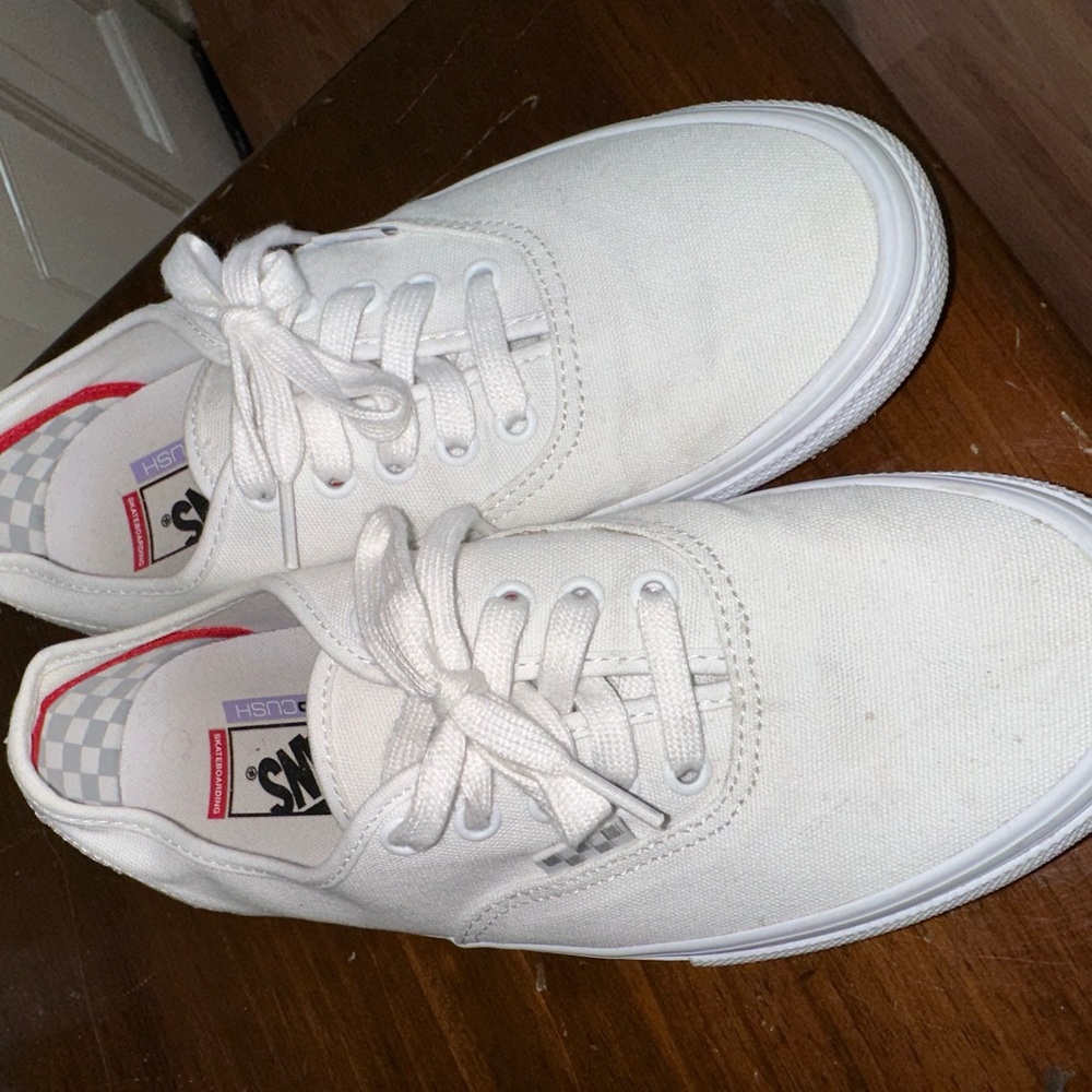 Great condition size 8 white vans